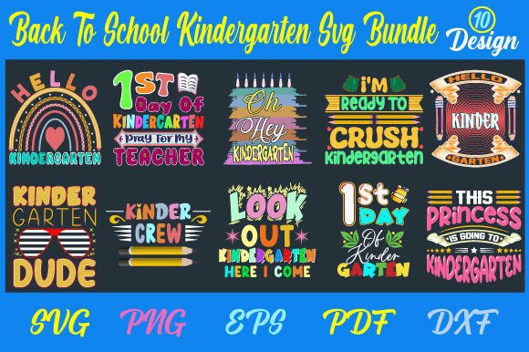 Back to School Kindergarten T-shirt Svg Bundle: Your All-in-One Digital Design Toolkit