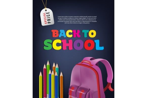 Back to School Sale Flyer Design with Vi