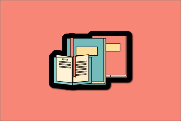 Back to School Sticker Icon Red Books