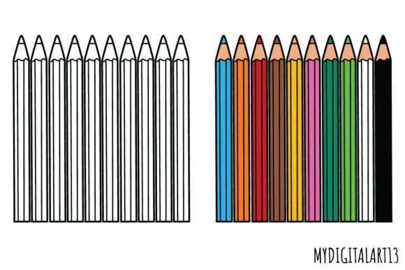 Colored Pencils Clipart, Back to School