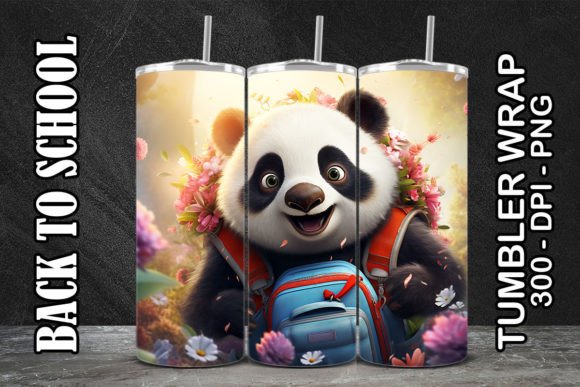 Panda Back to School Tumbler 4: A Digital Design Resource for Custom Sublimation