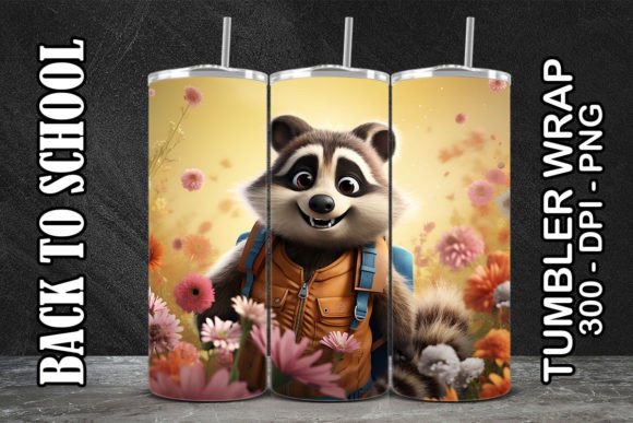Raccoon Back to School Tumbler 3